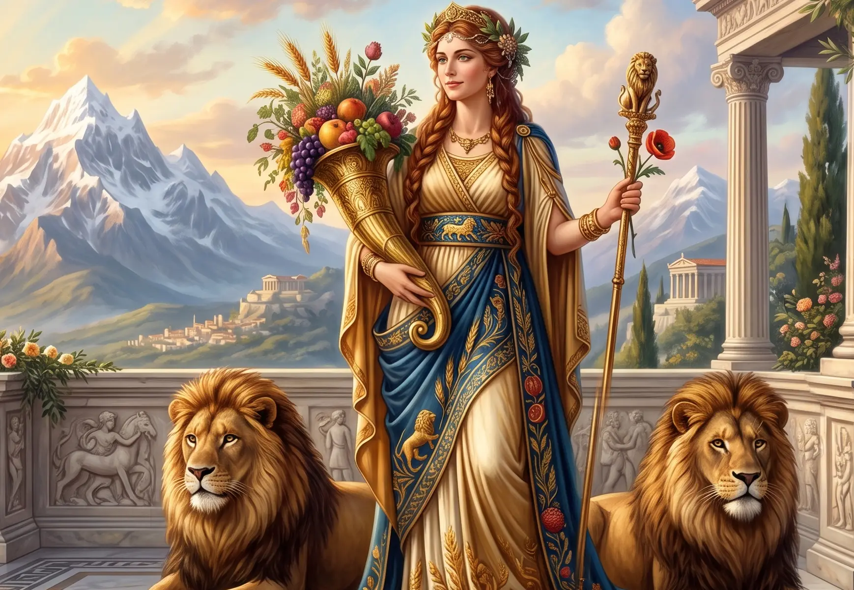 Rhea, Titan goddess and mother of the six Olympian gods in Greek mythology